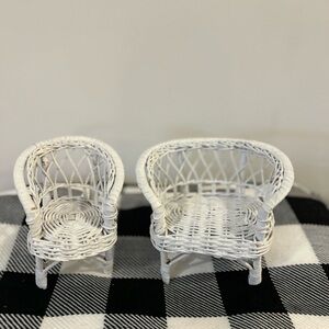 White Wicker Doll Furniture Set